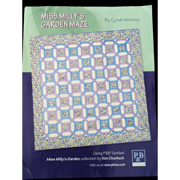 Lot of 2 Quilt Patterns Cranston Village Rhythms Miss Milly's Garden Maze P&B - Picture 4 of 4